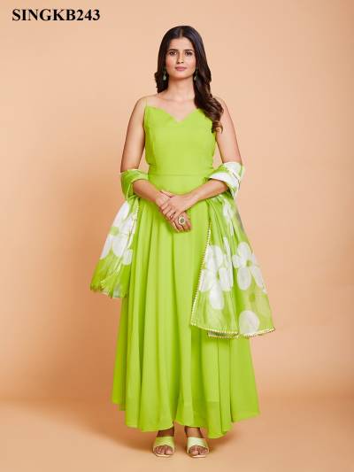 D.NO. SINGKB243 BY ARYA EMBROIDERY GOWN MANUFACTURER IN INDIA